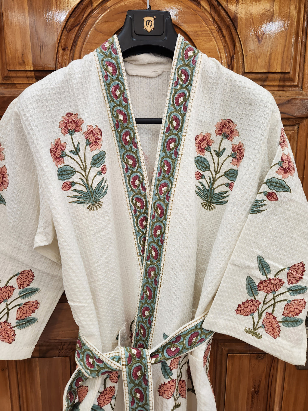 ELEGANT WAFFLE COTTON BATHROBE