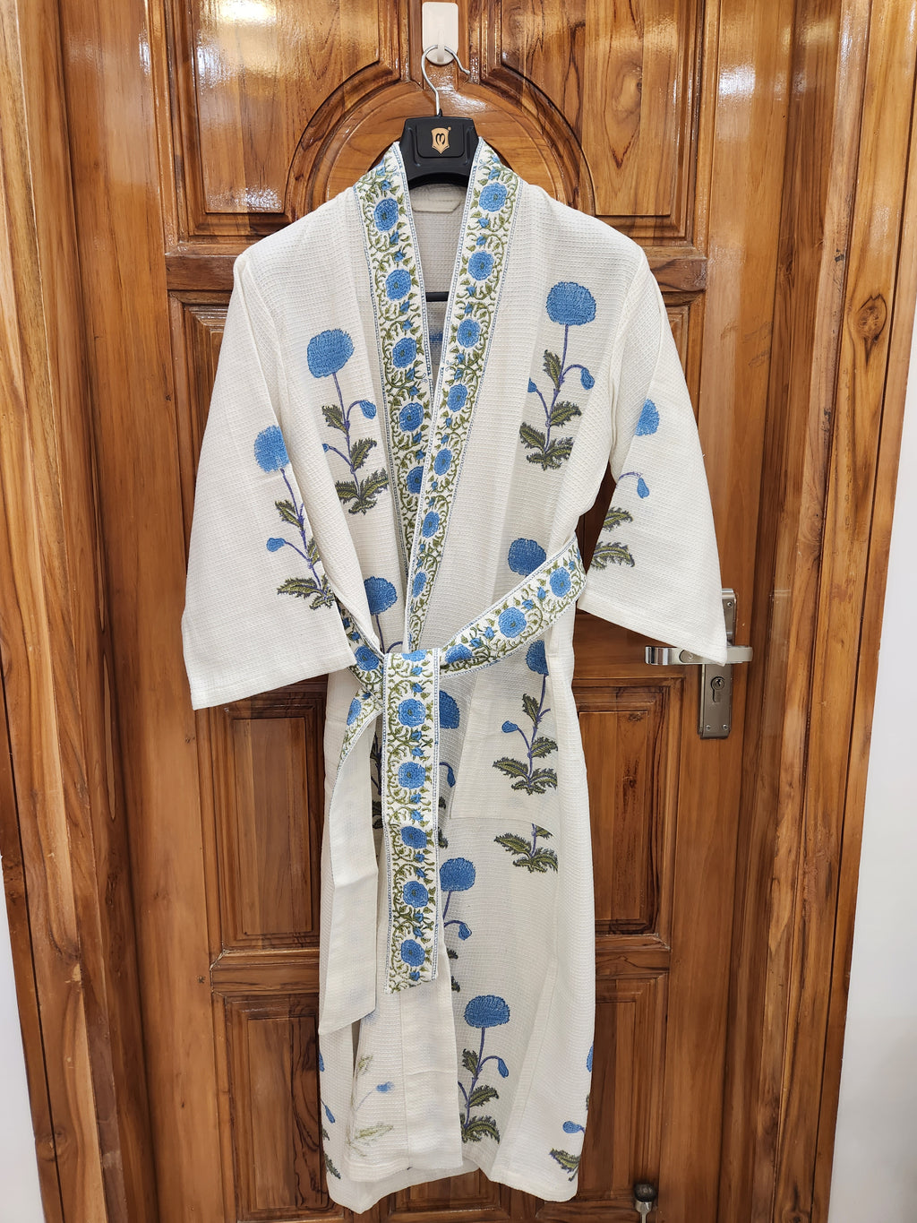 ELEGANT WAFFLE COTTON BATHROBE