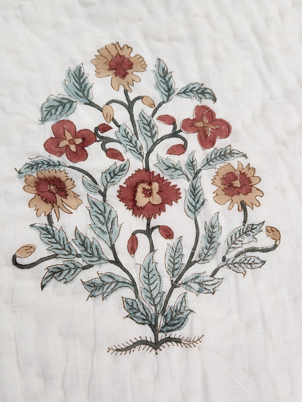 HANDBLOCKED DOUBLE BED QUILT