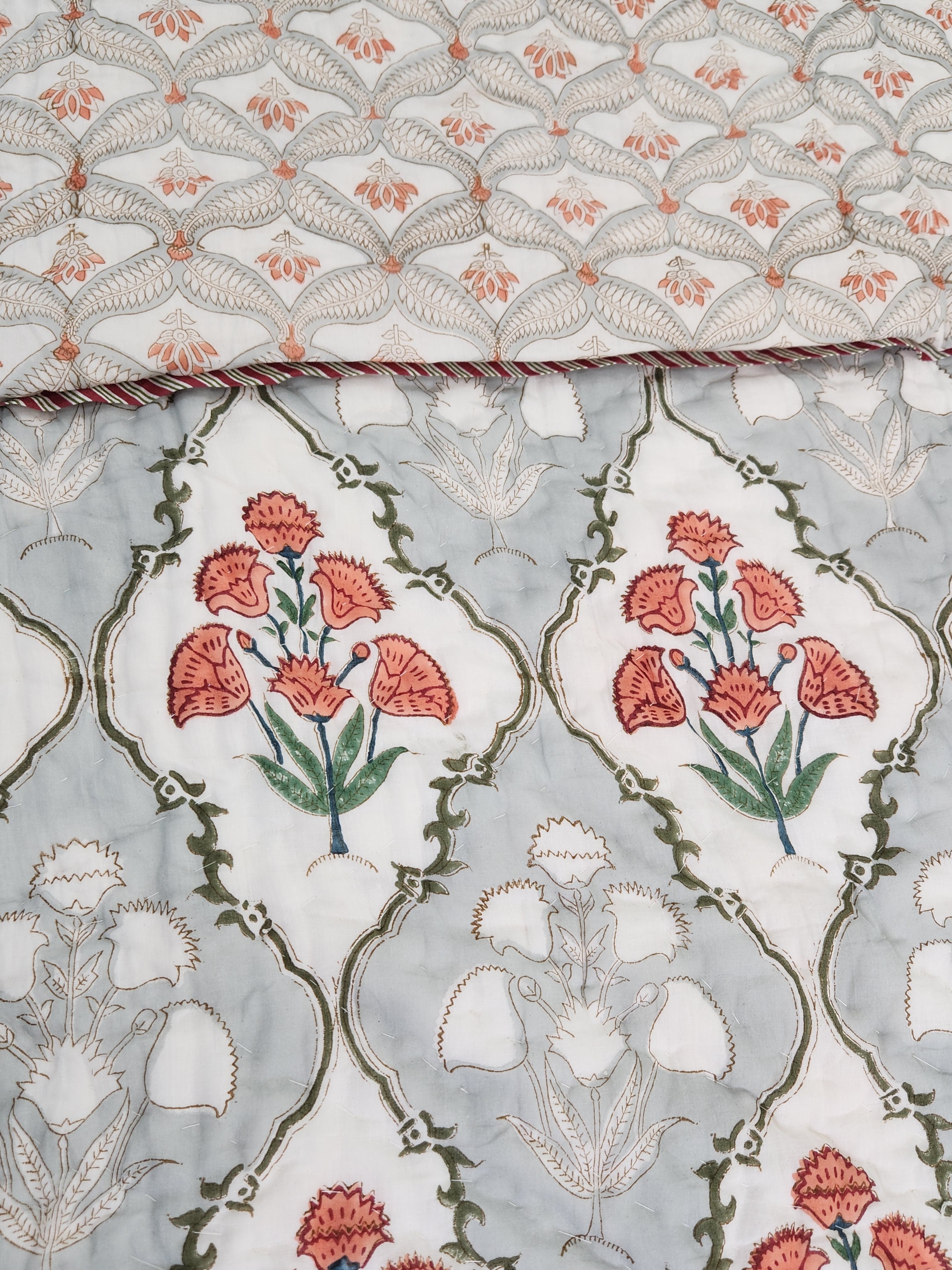 HANDBLOCKED DOUBLE BED QUILT