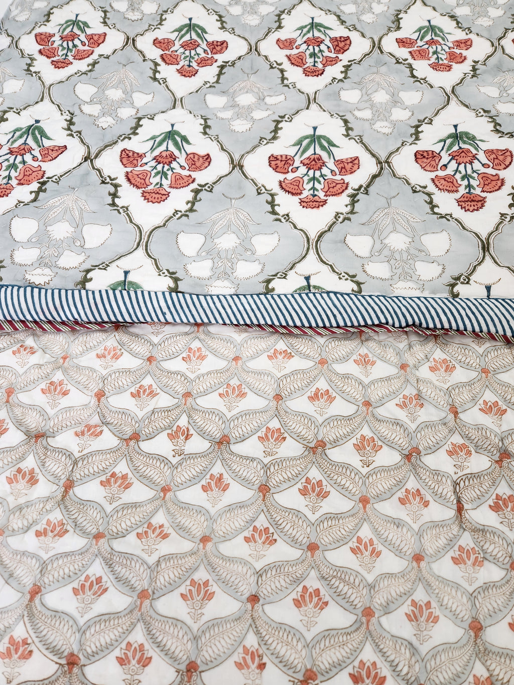 HANDBLOCKED DOUBLE BED QUILT