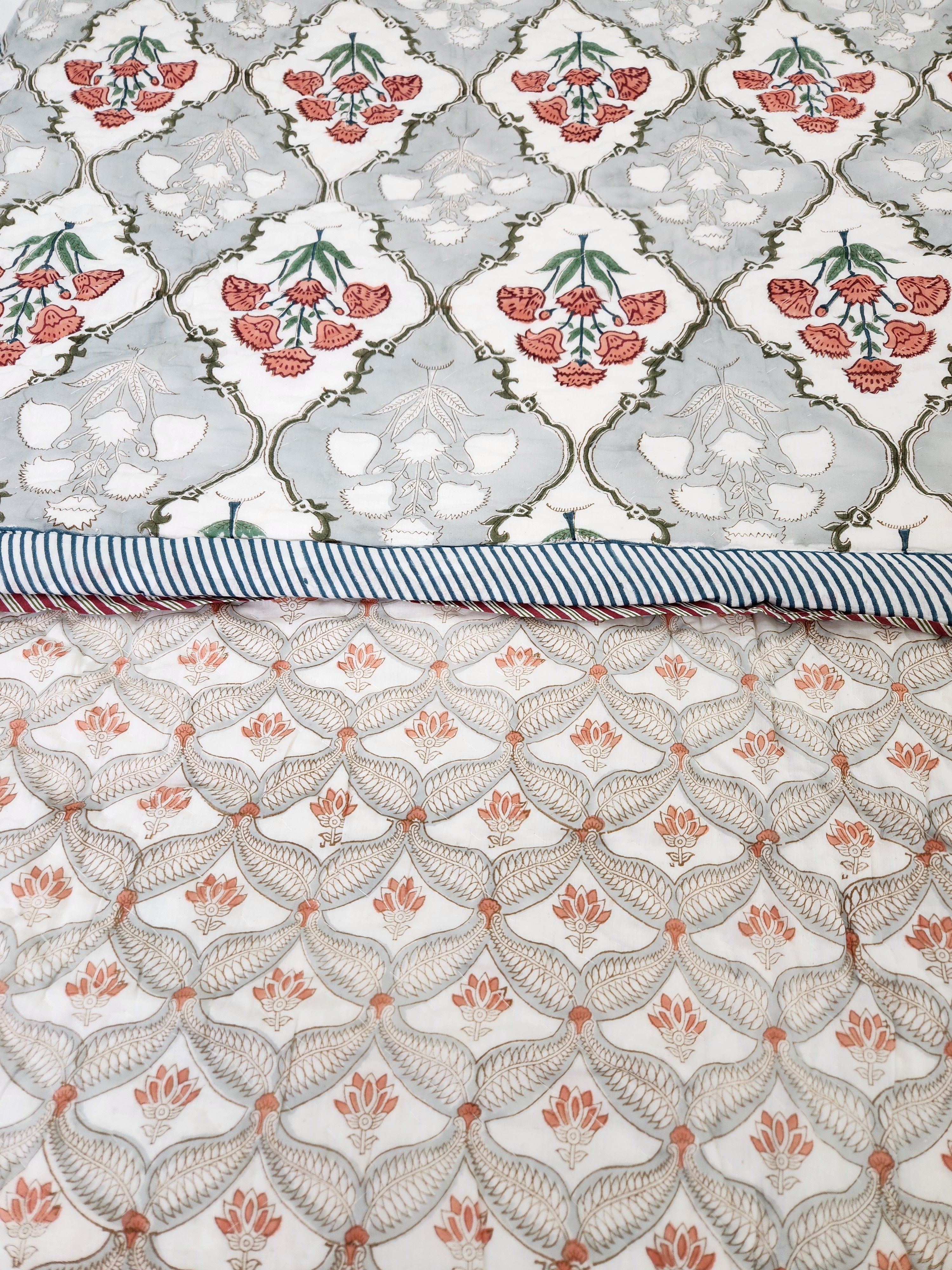 HANDBLOCKED DOUBLE BED QUILT