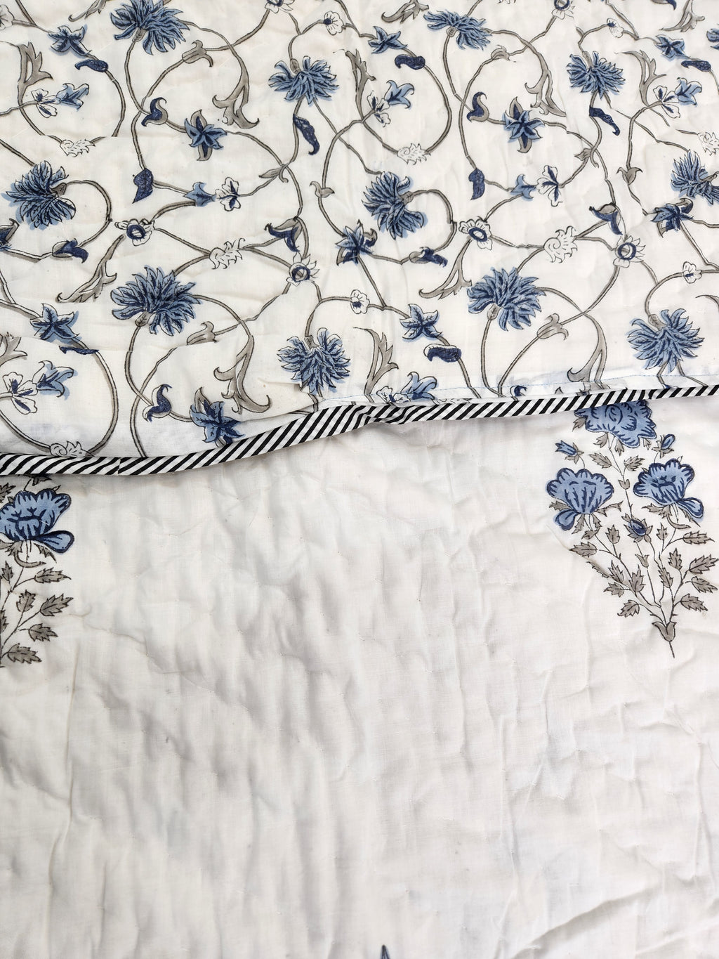 HANDBLOCKED DOUBLE BED QUILT