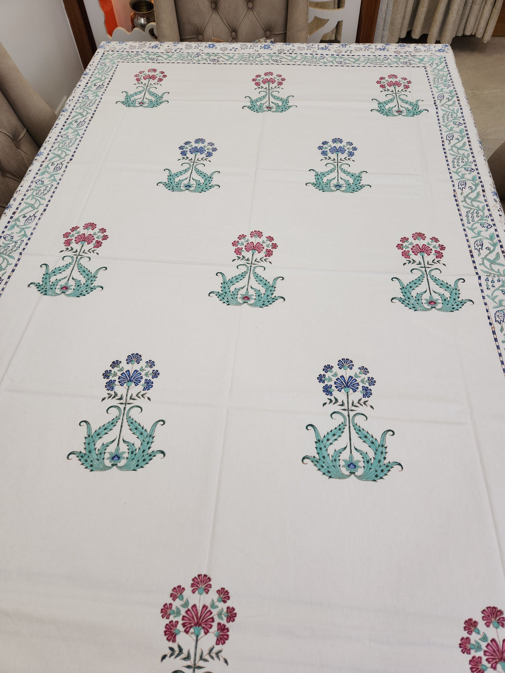 Handblock Printed Table Cover 6 SEATER