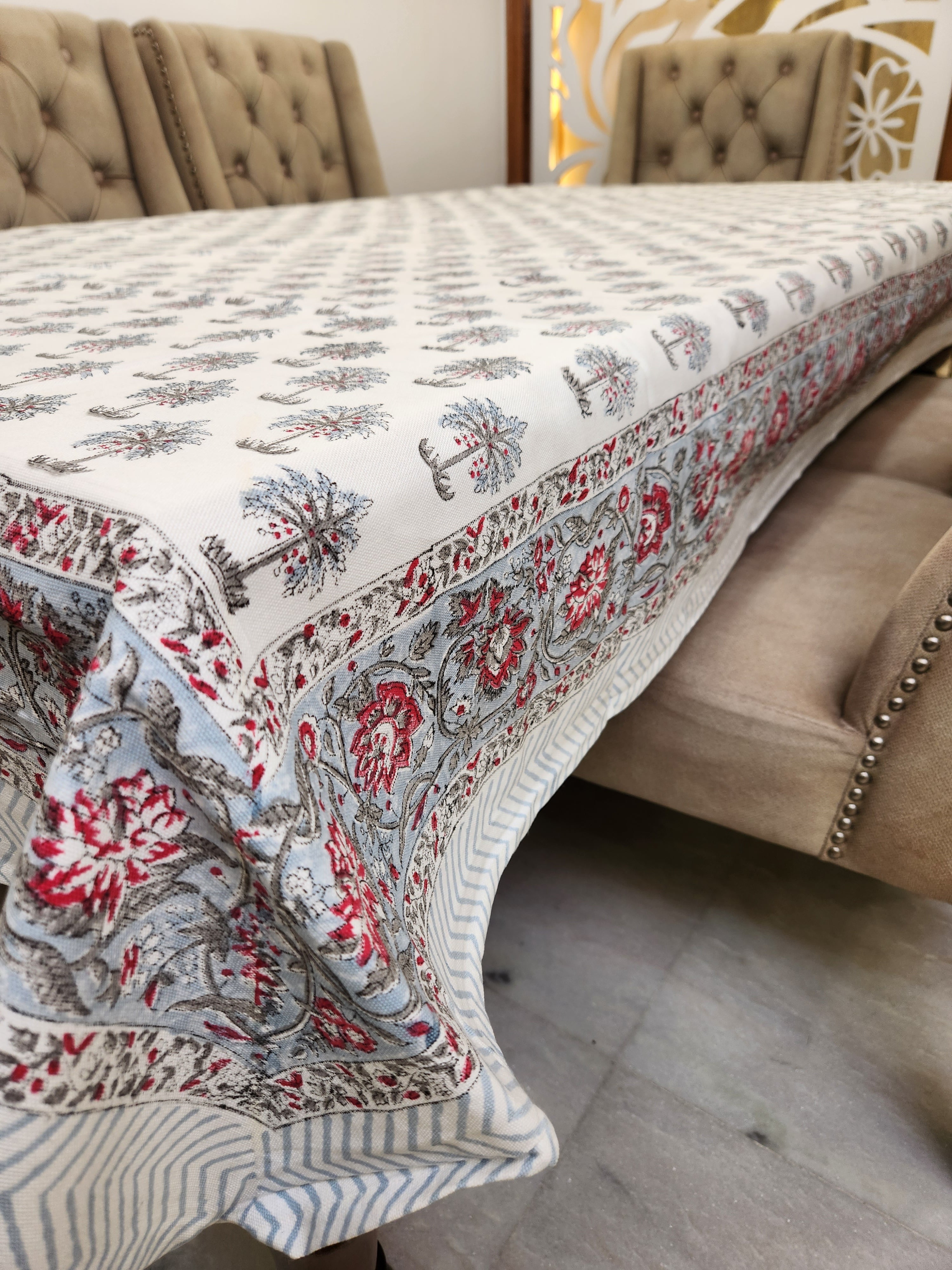 Handblock Printed Table Cover 6 SEATER