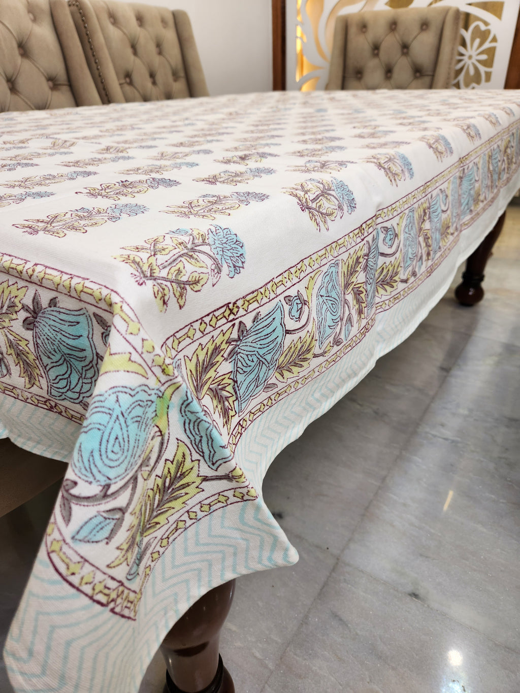 Handblock Printed Table Cover 6 SEATER