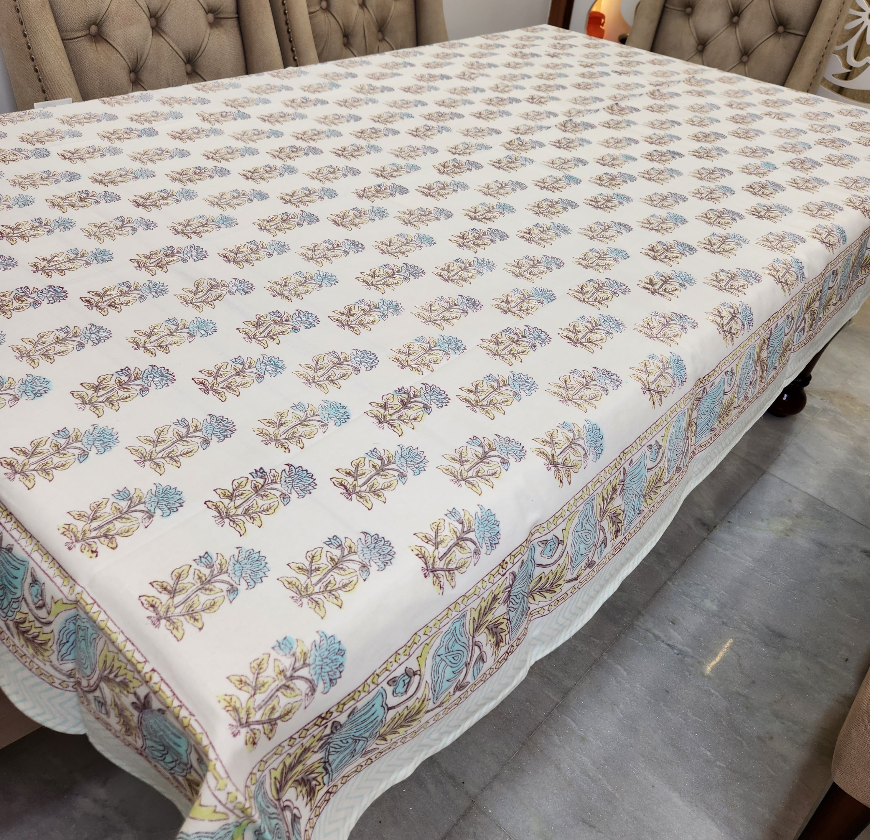 Handblock Printed Table Cover 6 SEATER