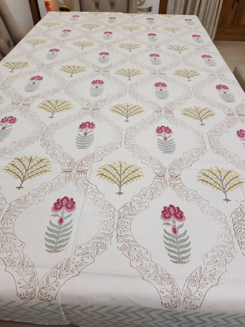Handblock Printed Table Cover 6 SEATER