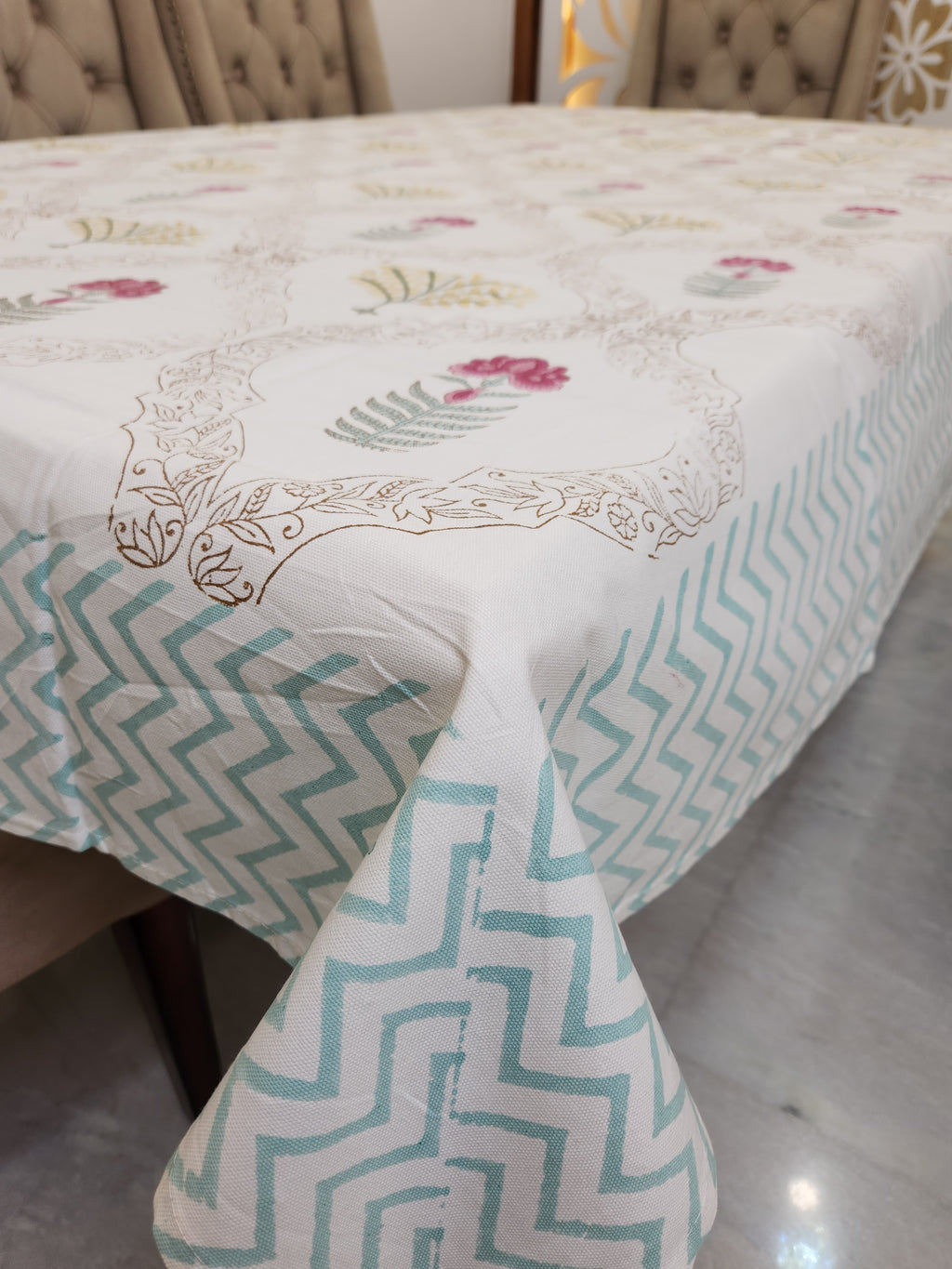Handblock Printed Table Cover 6 SEATER