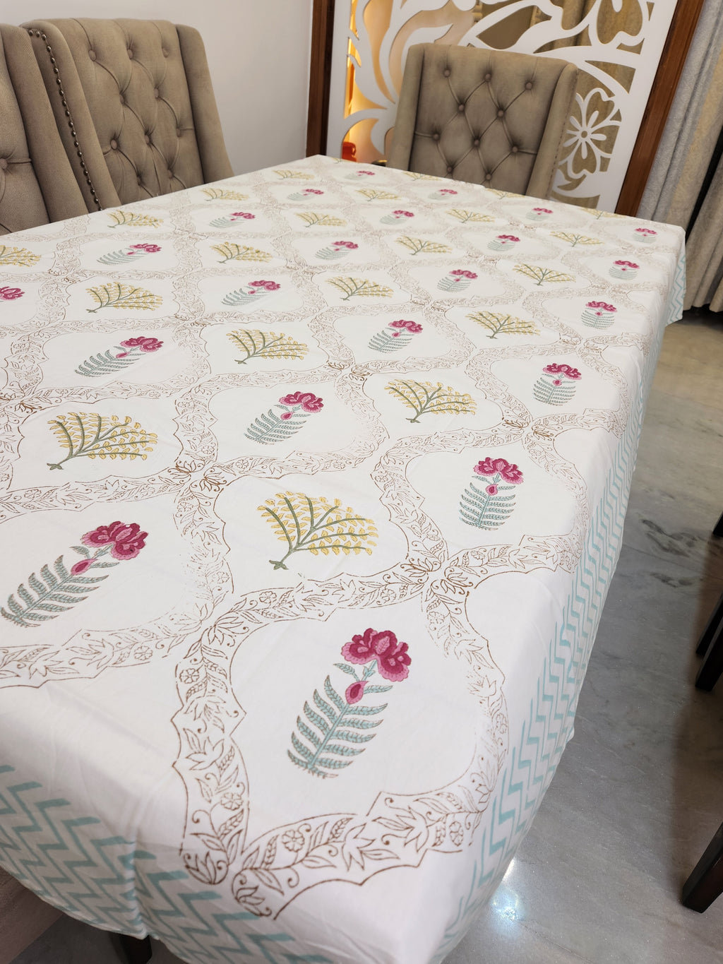 Handblock Printed Table Cover 6 SEATER