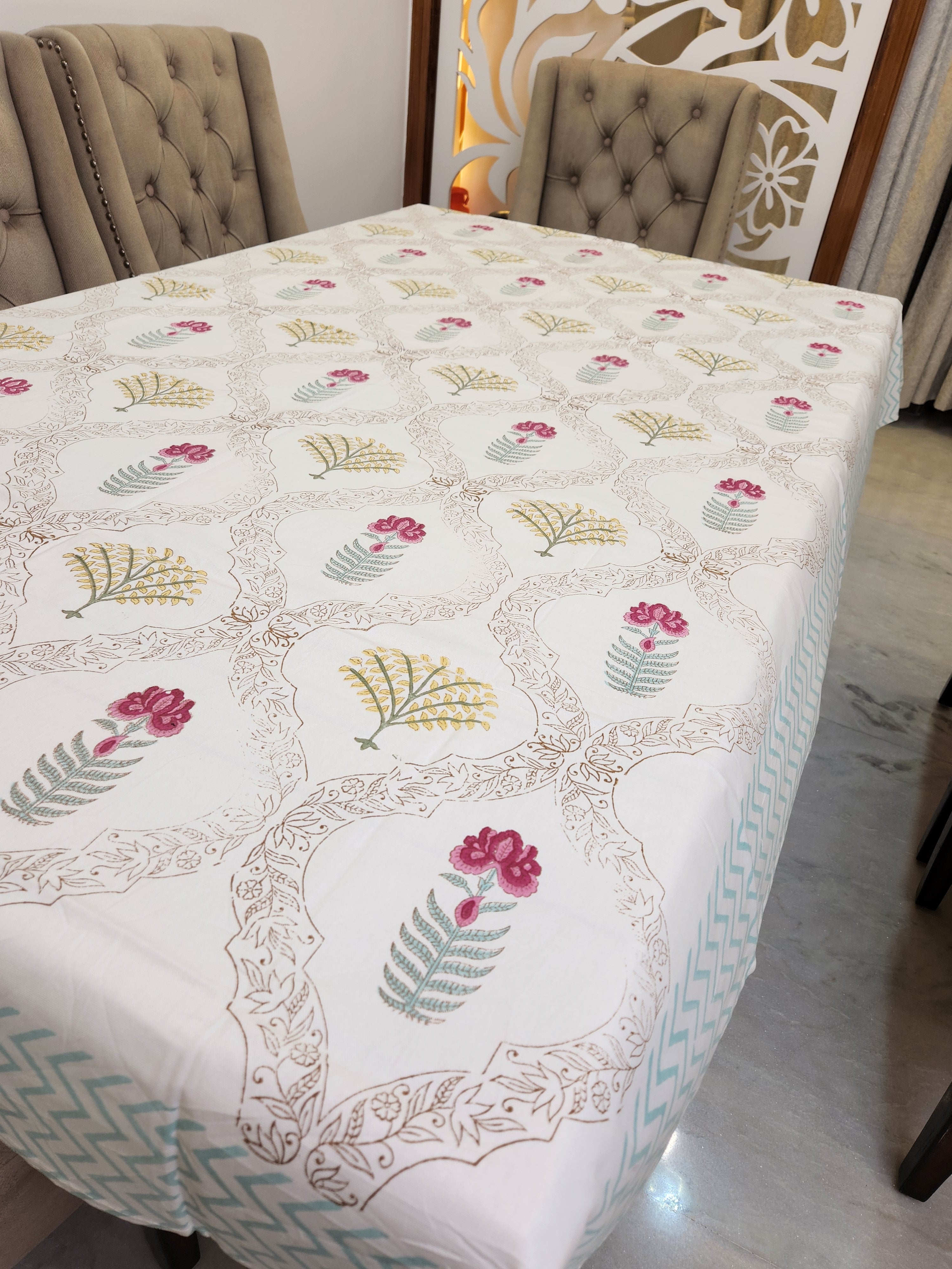 Handblock Printed Table Cover 6 SEATER
