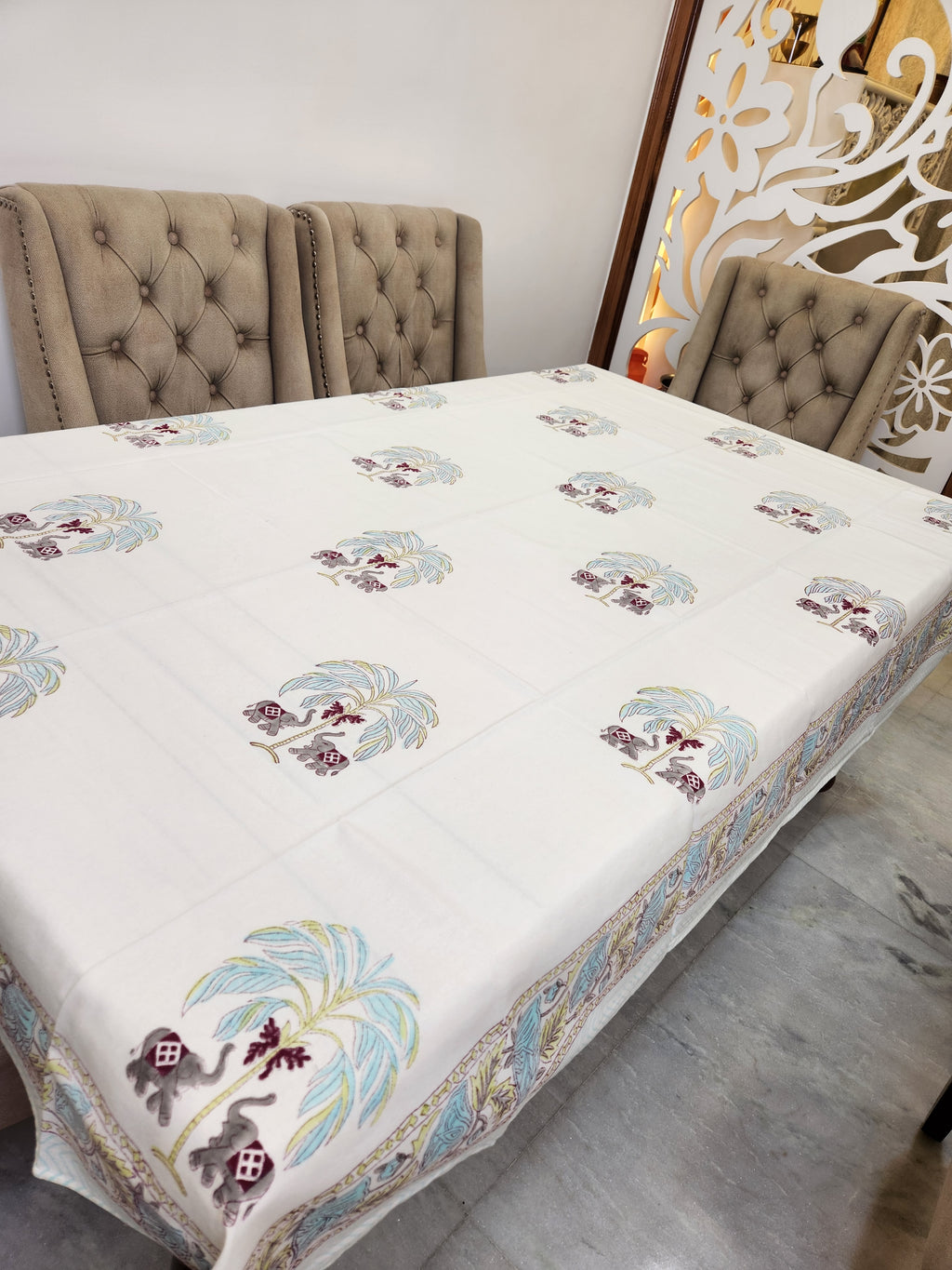 HANDBLOCK TABLE COVER 8 SEATER