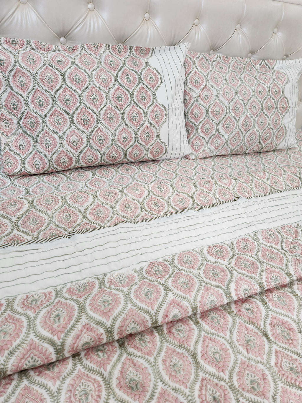 HANDBLOCKED DOUBLE BED QUILT