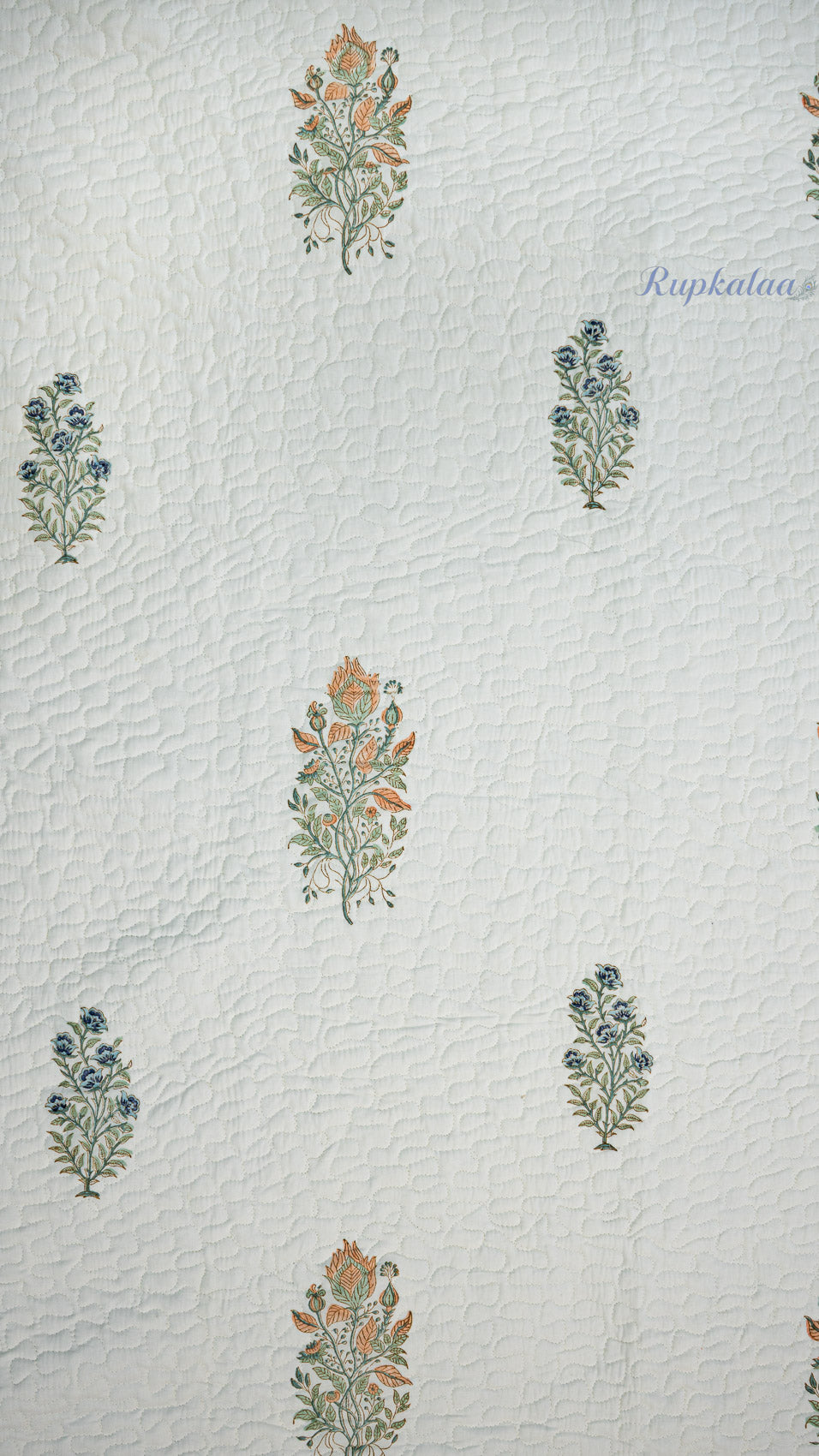 Moonlit Jaipur Hand Block Printed Cotton Reversible Quilted Bed Cover