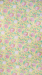 Marigold Bloom Hand Block Printed Cotton Reversible Quilted Bed Cover