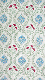 Sadabahaar Hand Block Printed Cotton Bedsheet with Two Pillow Covers