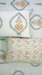 Royal Rajasthan Hand Block Printed Cotton Bedsheet with Two Pillow Covers