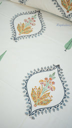 Royal Rajasthan Hand Block Printed Cotton Bedsheet with Two Pillow Covers