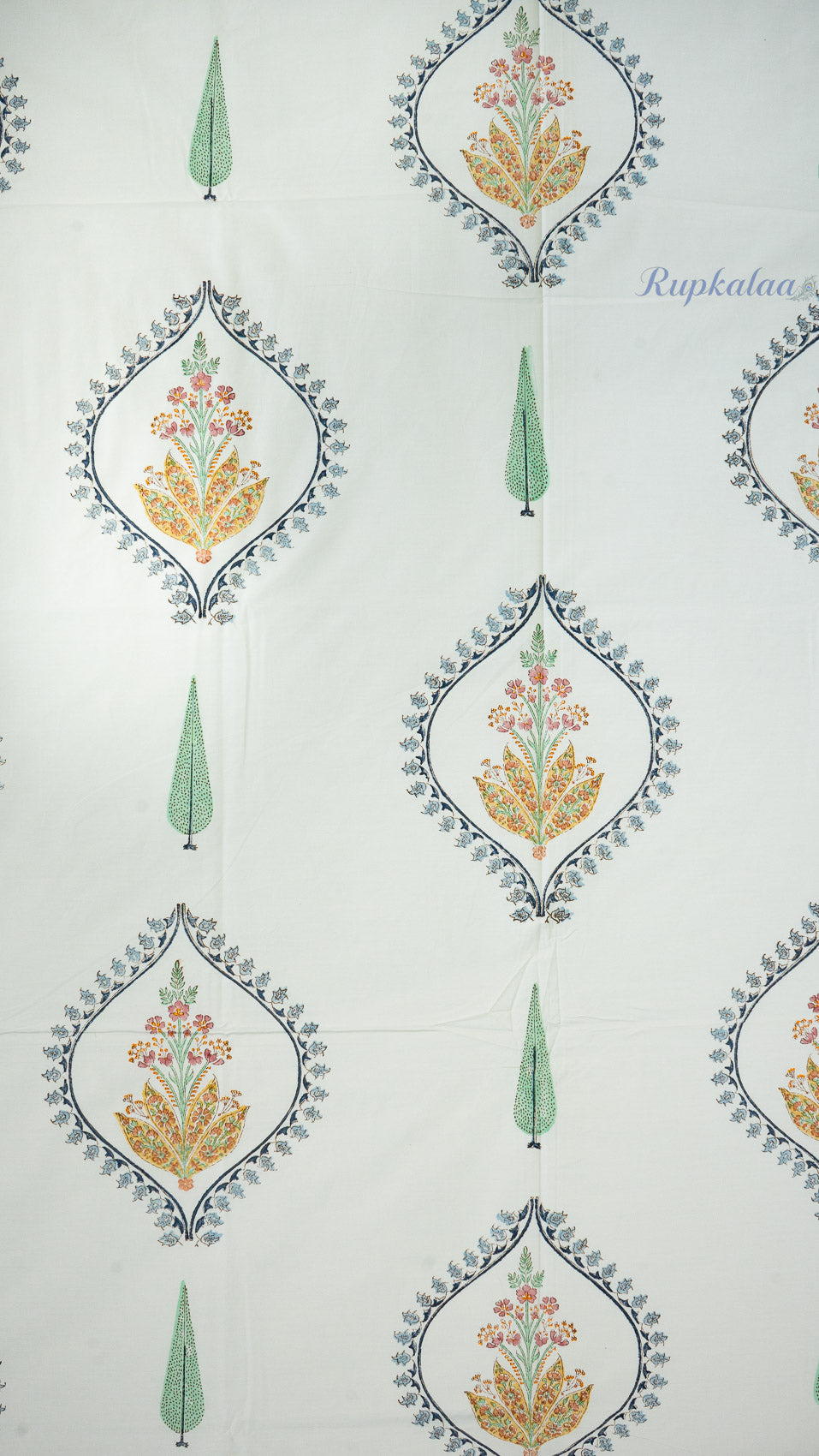 Royal Rajasthan Hand Block Printed Cotton Bedsheet with Two Pillow Covers