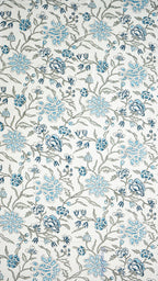 Blooming Vines Hand Block Printed Cotton Bedsheet with Two Pillow Covers