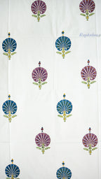 Wild Meadow Hand Block Printed Cotton Bedsheet with Two Pillow Covers