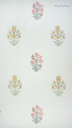 Soft Sun Handblock Printed Bedsheet with Two Pillow Covers (Cream Base)