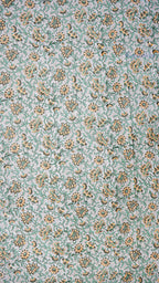 Floral Vines Handblock Printed Bedsheet with Two Pillow Covers (Dark Base)