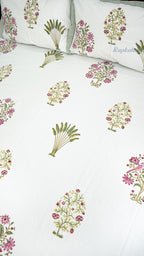 Classic Jaipuri Handblock Printed Bedsheet with Two Pillow Covers