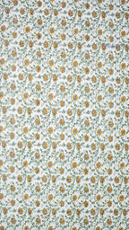 Floral Web Handblock Printed Bedsheet with Two Pillow Covers