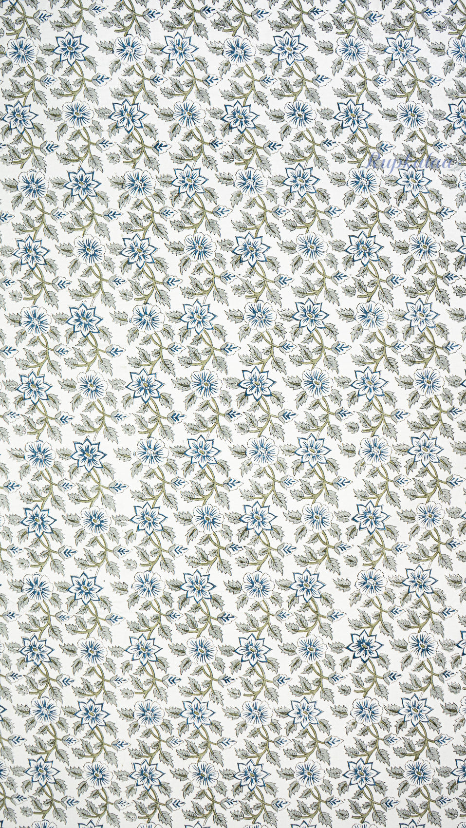 Vintage Floral Jaipuri Handblock Printed Bedsheet with Two Pillow Covers