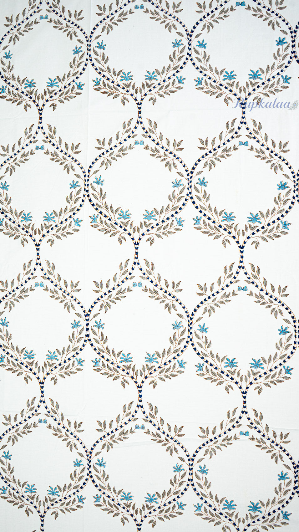 Quiet Jaipur Hand Block Printed Cotton Bedsheet with Two Pillow Covers