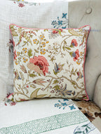 Lata Vatika Hand Block Printed Cushion Cover (16x16 Inches)
