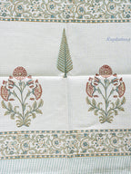 Pine Ridge Hand Block Printed Waffle Towel (Set of Hand Towel and Bath Towel)