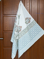Pine Ridge Hand Block Printed Waffle Towel (Set of Hand Towel and Bath Towel)