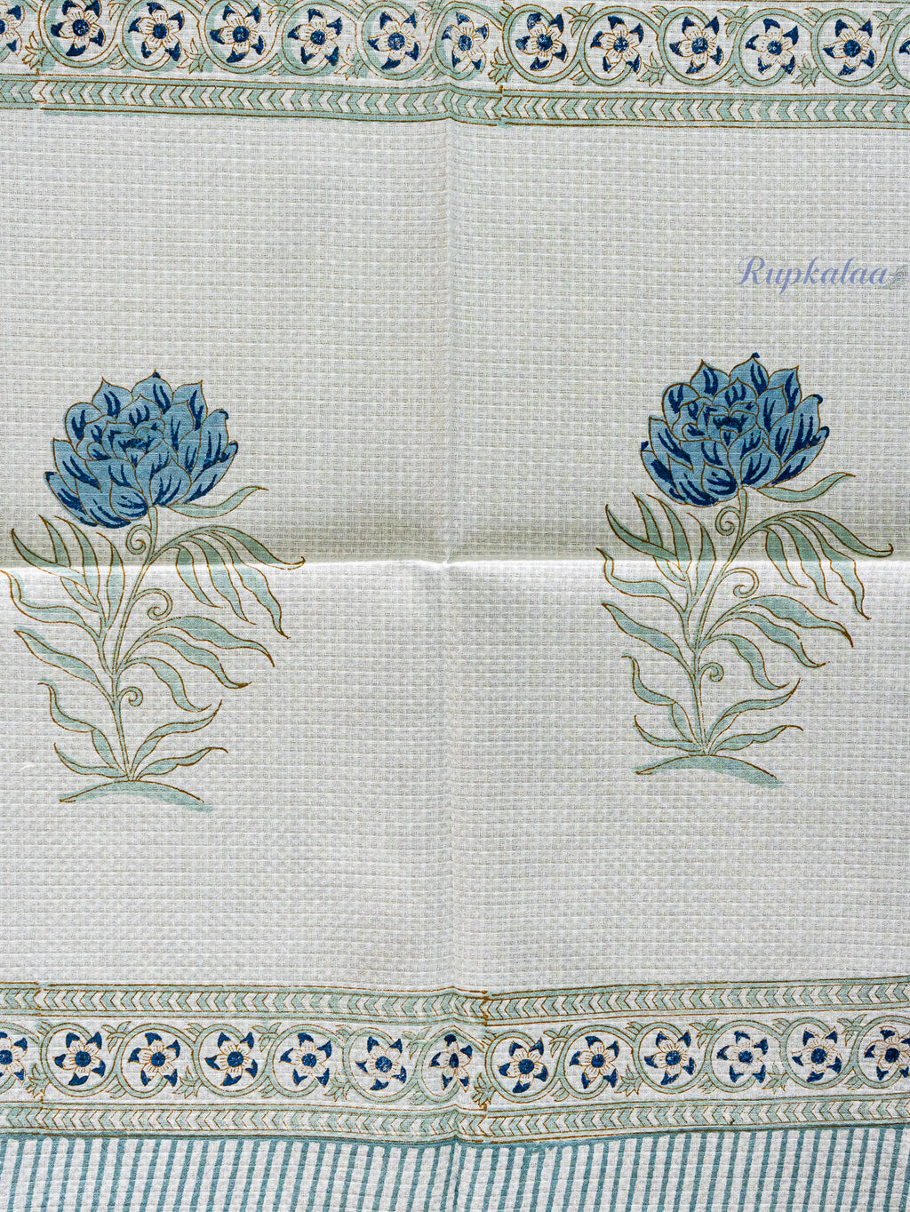 Petals at Dusk Hand Block Printed Waffle Towel