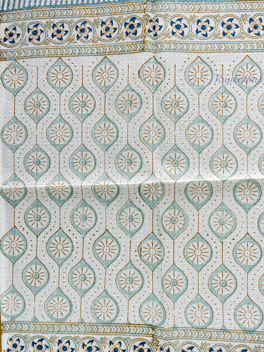 Midnight Rose Hand Block Printed Waffle Towel