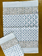 Soft Horizon Hand Block Printed Waffle Towel