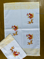 Santa Parade Hand Block Printed Waffle Towel