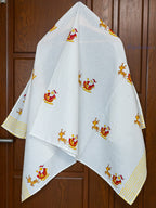 Santa Parade Hand Block Printed Waffle Towel