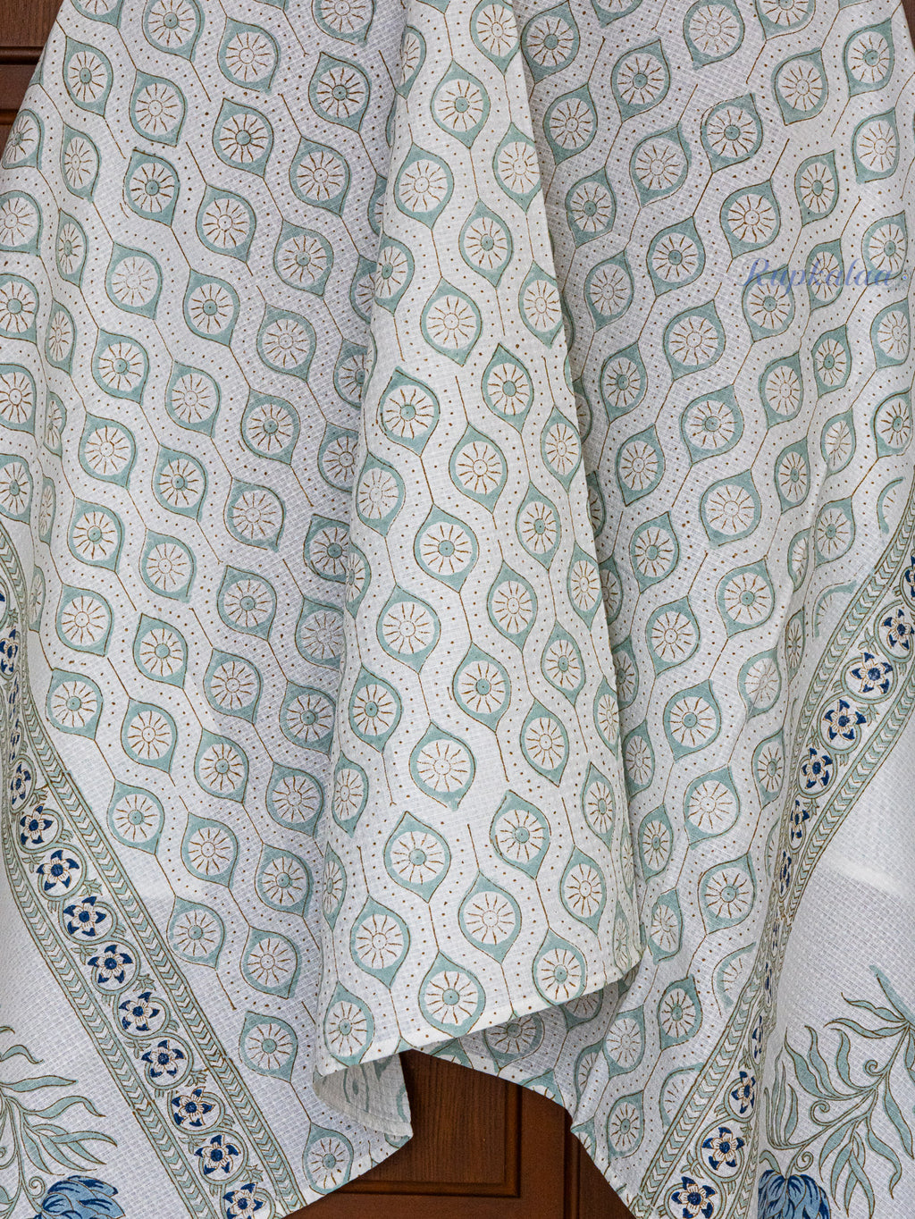 Midnight Rose Hand Block Printed Waffle Towel