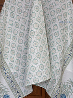 Midnight Rose Hand Block Printed Waffle Towel