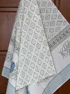Midnight Rose Hand Block Printed Waffle Towel
