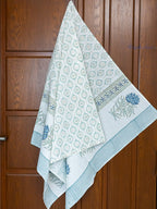 Midnight Rose Hand Block Printed Waffle Towel