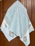 Soft Horizon Hand Block Printed Waffle Towel
