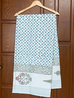 Soft Horizon Hand Block Printed Waffle Towel