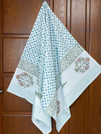 Soft Horizon Hand Block Printed Waffle Towel