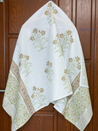 Olive Pause Hand Block Printed Waffle Towel