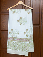 Olive Pause Hand Block Printed Waffle Towel