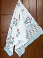 Blush Meadow Hand Block Printed Waffle Towel