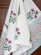 Blush Meadow Hand Block Printed Waffle Towel